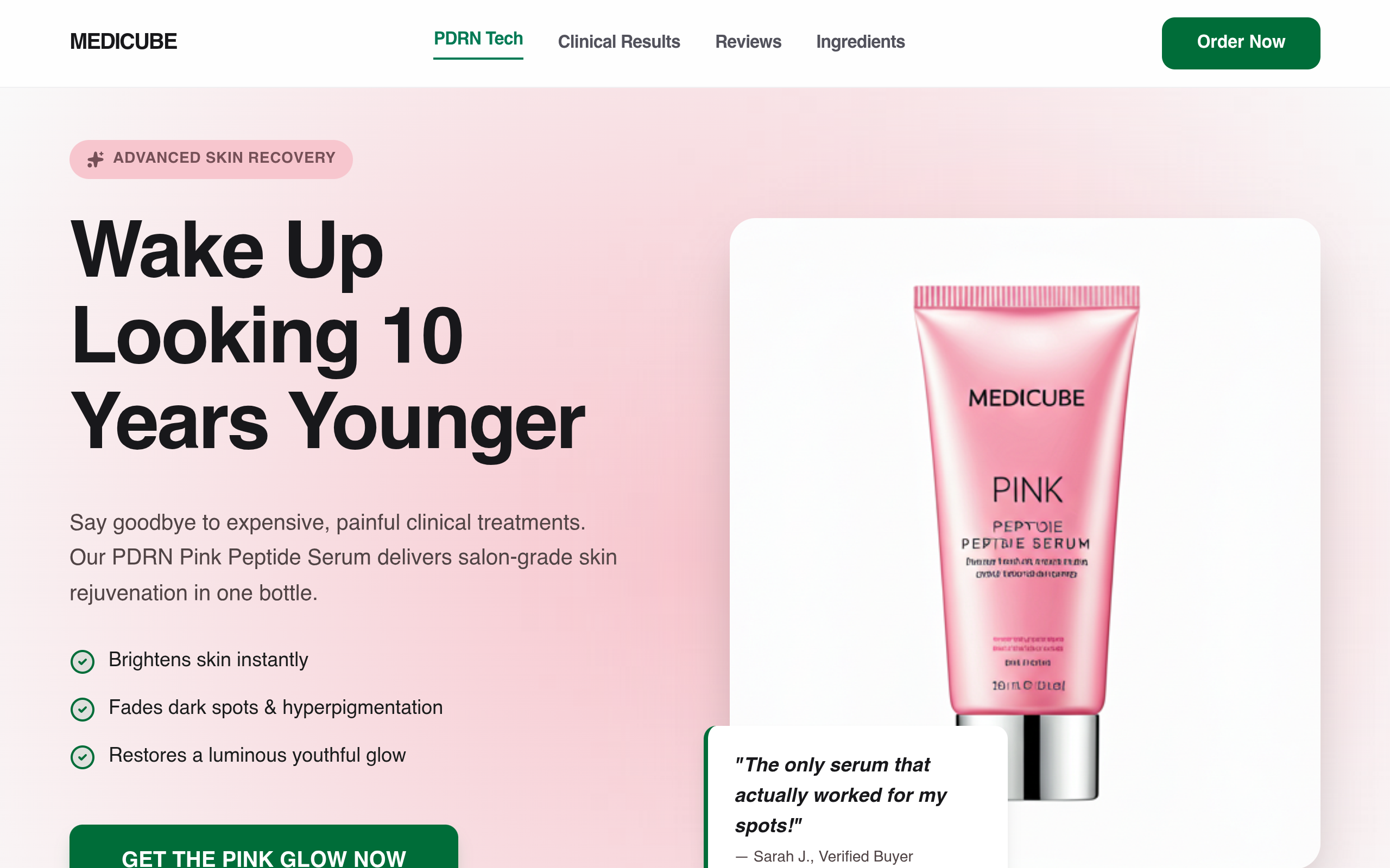 Medicube Skin Recovery live website screenshot